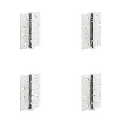 4 PACK Heavy-Duty Certifire Stainless Steel Grade 13 Ball Bearing Hinges 102x76x3mm - 30/60 Fire Door Hinge