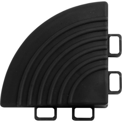 4 PACK Heavy Duty Floor Tile - PP Plastic - 60 x 60mm - Black Corner Piece - 3