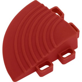 4 PACK Heavy Duty Floor Tile - PP Plastic - 60 x 60mm - Red Corner Piece