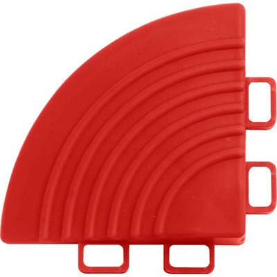4 PACK Heavy Duty Floor Tile - PP Plastic - 60 x 60mm - Red Corner Piece - 3