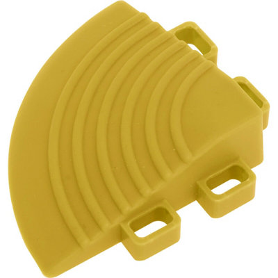 4 PACK Heavy Duty Floor Tile - PP Plastic - 60 x 60mm - Yellow Corner Piece