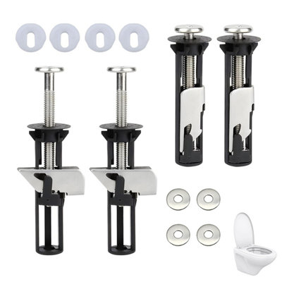 4 Pack Heavy Duty Toilet Seat Fastener Bolt Kit, Universal Toilet Seat ...