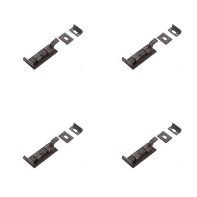 4 PACK High-Quality 102mm Necked Bolts in Beeswax Finish for Enhanced Security - Door Bolt Lock