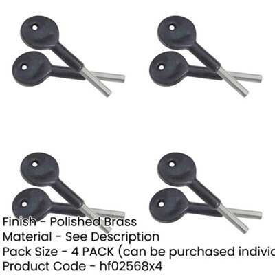 4 PACK High-Quality 75mm Locking Sash Stop Keys for Enhanced Security - Window Fastener