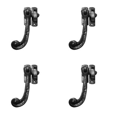 4 PACK High-Quality Antique Range Casement Fasteners in Elegant Black Finish - 94mm - Window Handle