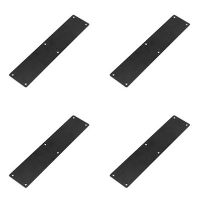 4 PACK High-Quality Black Fingerplates 350x75mm for Interior Design - Door Protector Plate