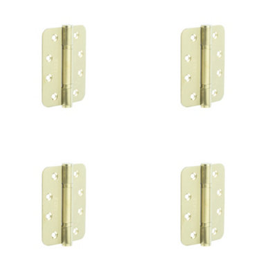 4 PACK High-Quality Certifire Grade 13 Stainless Steel Radiused Hinges 102x76x3mm - 30/60 Fire Door Hinge