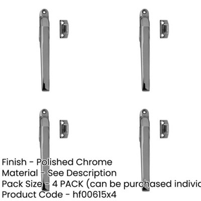 4 PACK High-Quality Modern Non-Lockable Casement Fasteners in Polished ...