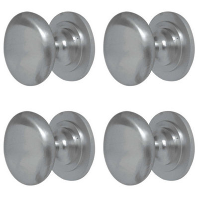 4 PACK High-Quality Satin Chrome Cupboard Knob 25mm for Furniture - Kitchen Cabinet Knob