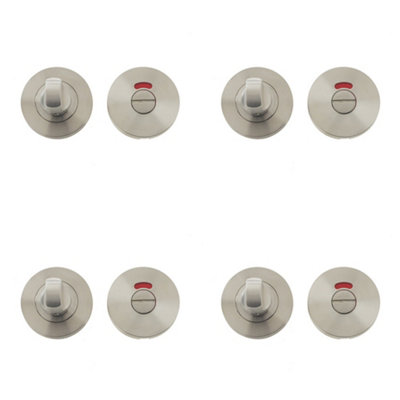 4 PACK High-Quality Stainless Steel Door Turns and Releases with Indicator - Grade 201, 52x8mm - Door Handle