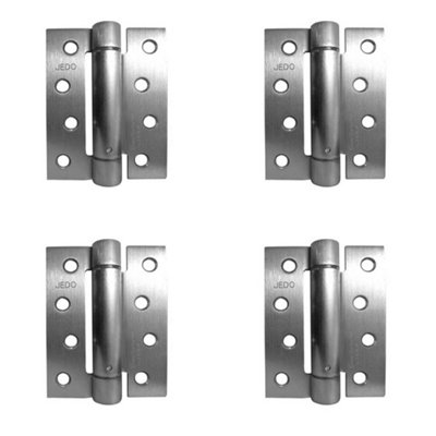 4 PACK High-Quality Stainless Steel Single Action Spring Hinge - Satin Chrome Finish (Pack of 3) - Door Hinges
