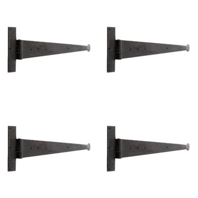 4 PACK High-Quality T Hinge 445x132mm in Beeswax Finish for Durable Construction - Traditional Gate Door - Door Hinges