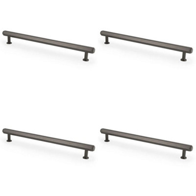 4 PACK - Industrial Hex T Bar Pull Handle - Dark Bronze 224mm Centres Kitchen Cabinet
