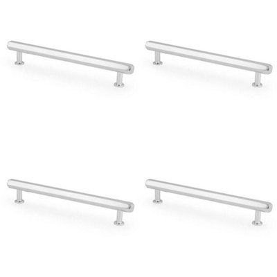 4 PACK - Industrial Hex T Bar Pull Handle - Polished Chrome 160mm Centres Kitchen Cabinet