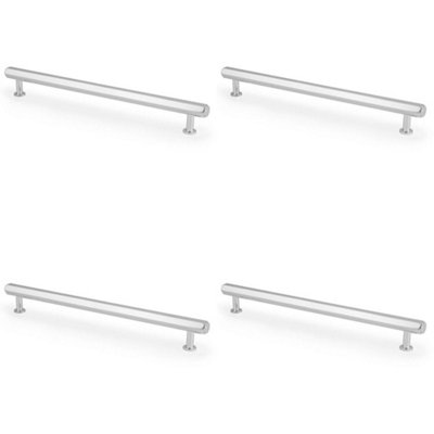 4 PACK - Industrial Hex T Bar Pull Handle - Polished Chrome 224mm Centres Kitchen Cabinet