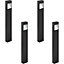 4 PACK IP44 Outdoor Pedestal Light Anthracite Tall Square Post 10W LED