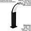 4 PACK IP44 Outdoor Pedestal Light Black Aluminium 11W LED Wall Post Lamp