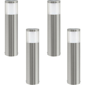 4 PACK IP44 Outdoor Pedestal Light Stainless Steel 3.7W LED Wall Post Lamp