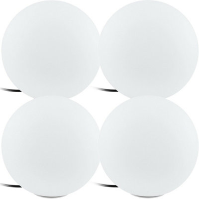 4 PACK IP65 Outdoor Garden Ball Light White Plastic 1x 40W E27 300mm