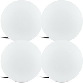 4 PACK IP65 Outdoor Garden Ball Light White Plastic 1x 40W E27 300mm Globe