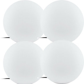 4 PACK IP65 Outdoor Garden Ball Light White Plastic 1x 40W E27 390mm Globe