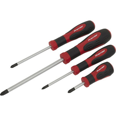 4-Pack JIS Vehicle Screwdriver Set with Soft Grip Handles - Premium Vanadium Steel