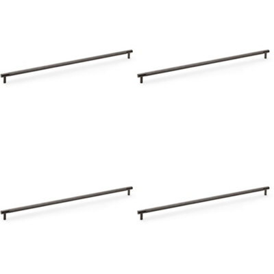 4 PACK - Knurled T Bar Door Pull Handle - Dark Bronze - 448mm Centres Premium Drawer