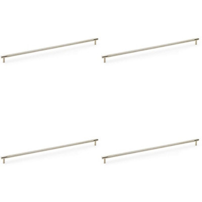 4 PACK - Knurled T Bar Door Pull Handle - Satin Nickel - 448mm Centres Premium Drawer