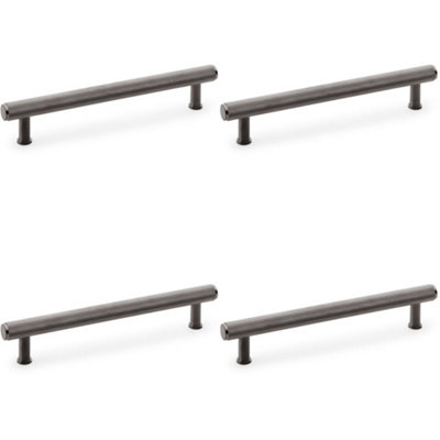 4 PACK - Knurled T Bar Pull Handle - Dark Bronze - 160mm Centres Premium Drawer Door
