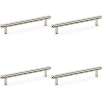 4 PACK - Knurled T Bar Pull Handle - Polished Nickel - 160mm Centres Premium Drawer Door