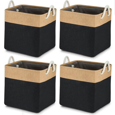 Locomotive Train Storage Baskets - 2 Pack Foldable Rectangle Organizer Bins With Handles