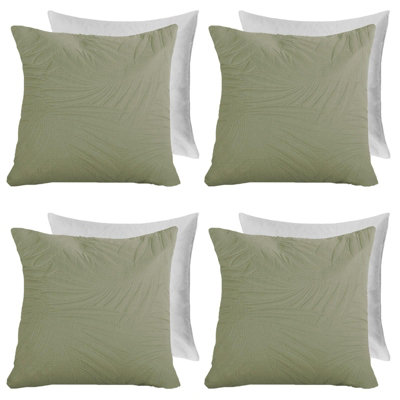 4 Pack Leaf Pinsonic Filled Cushion Covers