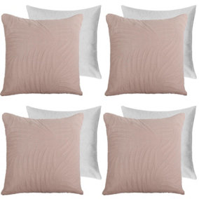 4 Pack Leaf Pinsonic Filled Cushion Covers