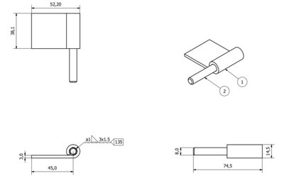 4 Pack Left & Right Lift Off Hinges 50x80mm Heavy Duty Door Hinge Hatch