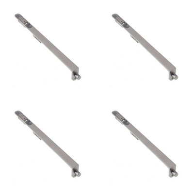 4 PACK Lever Action Flushbolts for Double Doors - Satin Stainless Steel, 457x20mm