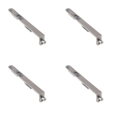 4 PACK Lever Action Flushbolts with Radiused Forend - 203x20mm Satin Stainless Steel