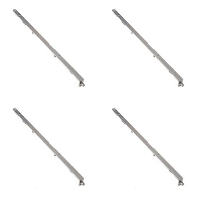 4 PACK Lever Action Flushbolts with Radiused Forend in Satin Stainless Steel for Double Doors