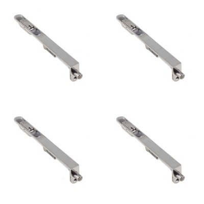 4 PACK Lever Action Radiused Flushbolts 305x20mm in Polished Stainless Steel for Double Doors