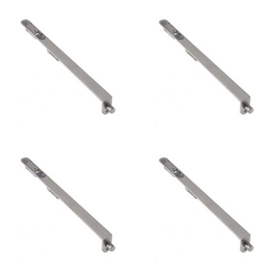 4 PACK Lever Action Radiused Flushbolts 305x20mm Satin Stainless Steel for Double Doors