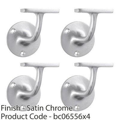 4 PACK - Lightweight Stair Handrail Bannister Bracket Arm - Satin ...