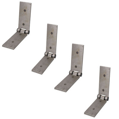 4 Pack Long Weld-on Butt Hinge Heavy Duty with Bushes 240x50mm Industrial