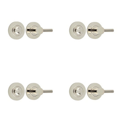 4 PACK Luxurious Easy Turn & Release No Rose in Polished Nickel - Door Handle