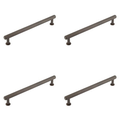 4 PACK Luxury Knurled Cabinet Handle in Dark Bronze - 224mm - Kitchen Drawer Pull Handle