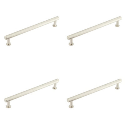 4 PACK Luxury Knurled Cabinet Handle in Satin Nickel - 224mm Size - Kitchen Drawer Pull Handle