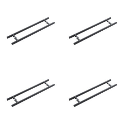 4 PACK Matt Black Back to Back Pull Handle 600mm - Stylish and Durable - Door Handle