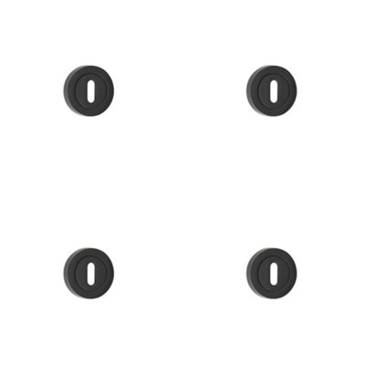 4 PACK Matt Black Standard Keyway Escutcheon - 50mm Black Security ...
