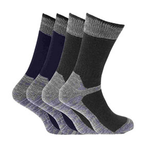 4 Pack Mens Reinforced Cotton Industrial Wear Work Socks 6-11 Black