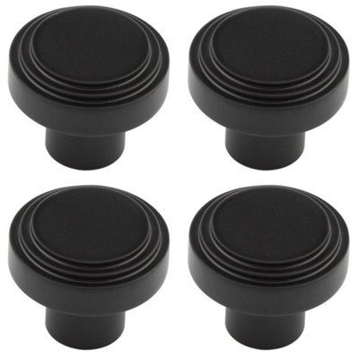 4 PACK Modern 30mm Black Cupboard Knob for Kitchen and Home - Kitchen Cabinet Knob