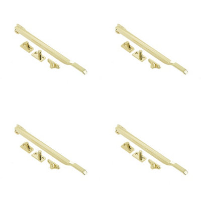 4 PACK Modern Non-Lockable Casement Stays 250mm in Polished Brass Finish for Enhanced Window Functionality - Window Peg Bar