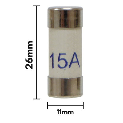 4 Pack of 15 Amp Consumer Unit Fuses BS1361 Cartridge Fuse - UK Made - 3